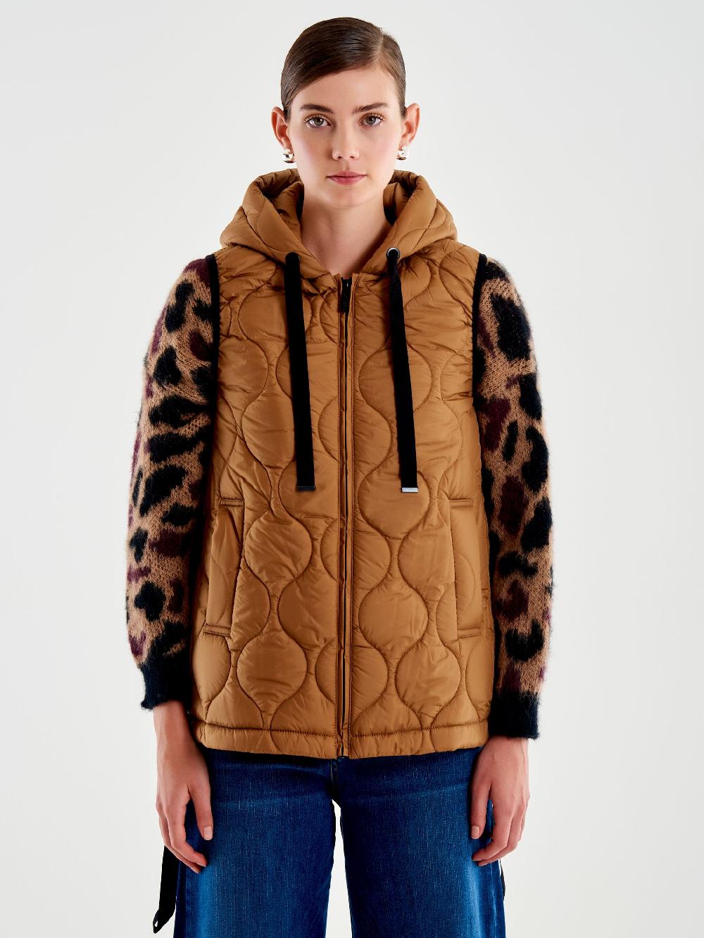 Vicolo Cappotto con Gilet Imbottito Cammello Vendita Calda