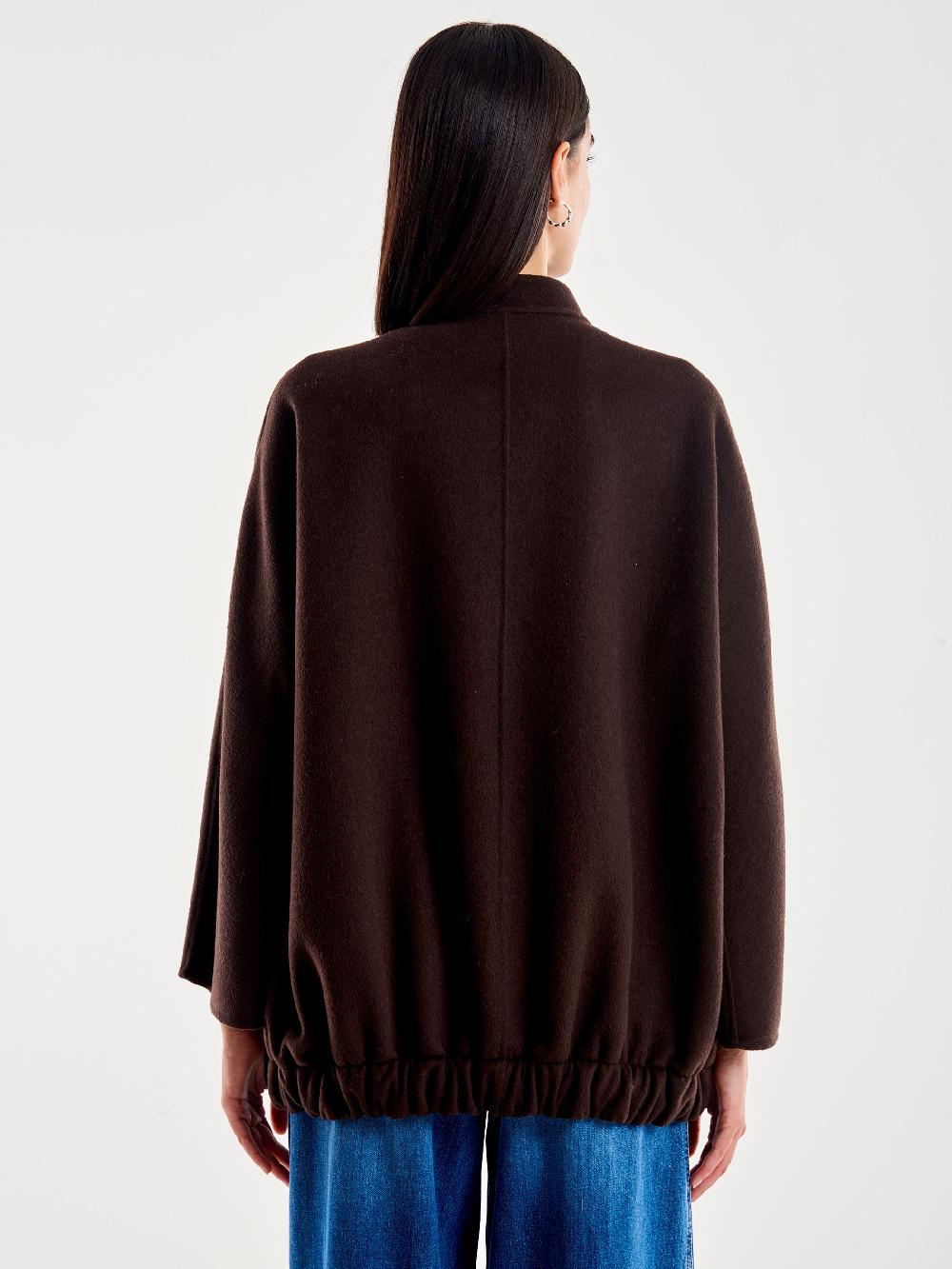 Vicolo Bomber in Misto Lana Marrone In Saldo