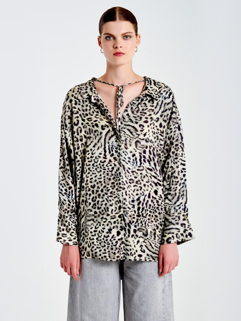 Vicolo Camicia Fantasia con Laccio Grigio Pezzi Unici
