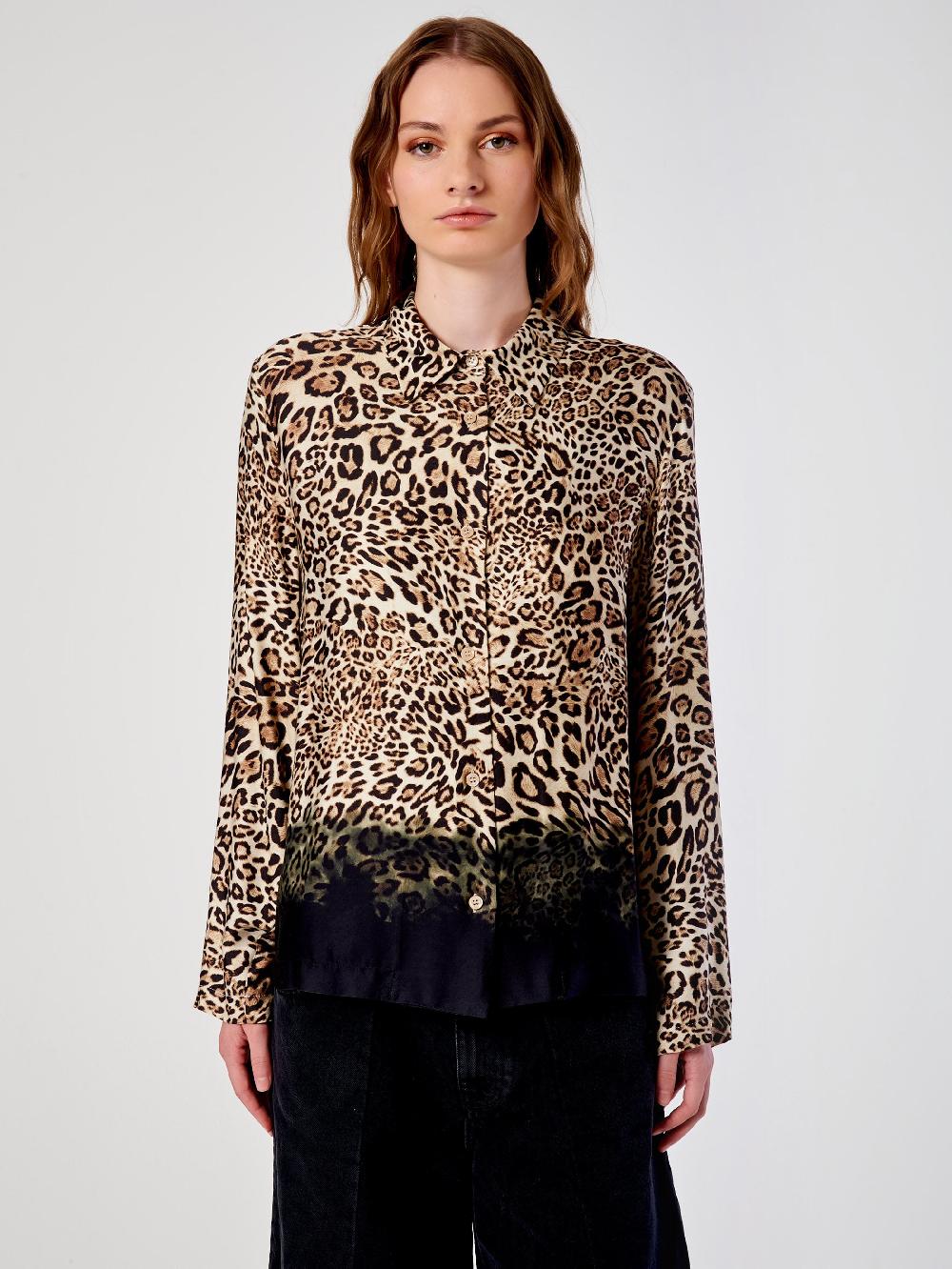 Vicolo Camicia Animalier SfumataBeige Soddisfazione Garantita
