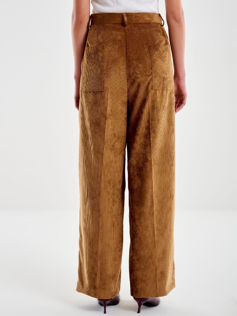 Vicolo Pantalone in Velluto a Coste Cammello Shopping Online