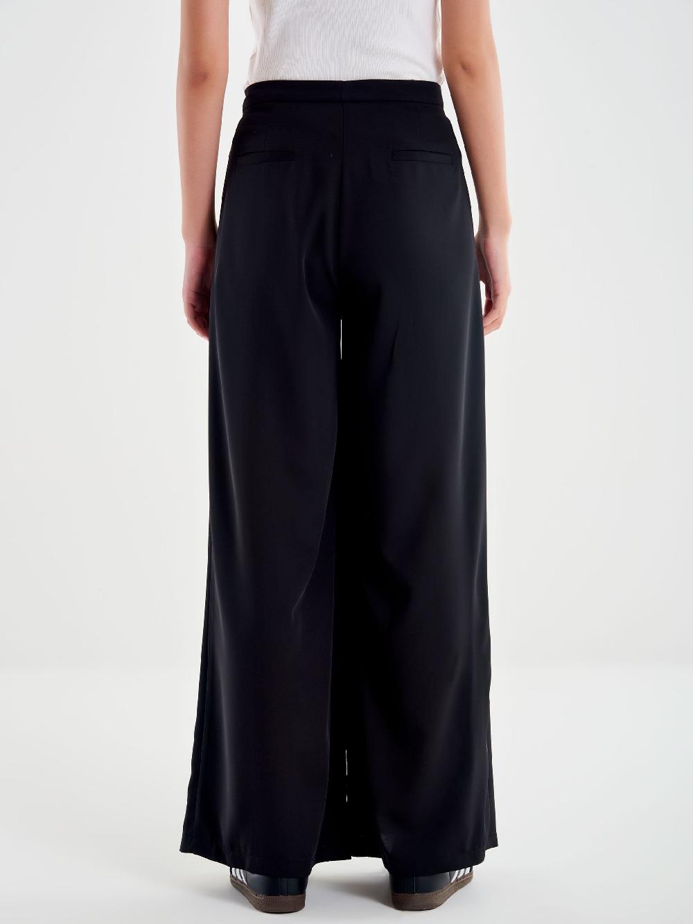 Vicolo Pantalone Ampio con Pinces Nero Sottocosto