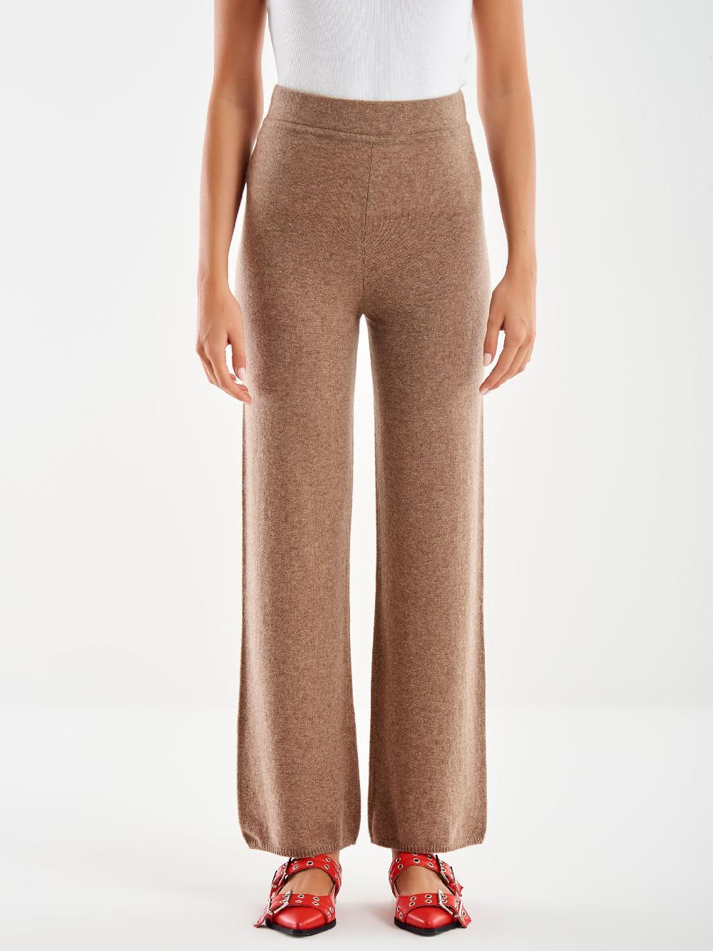 Vicolo Pantalone 100% Cashmere Fango Outlet