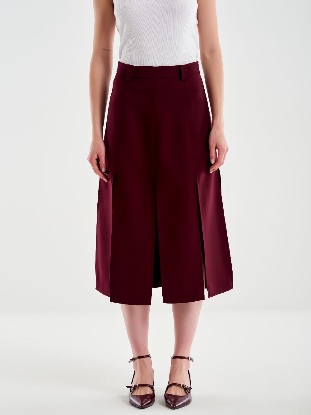 Vicolo Gonna Midi con Spacchi Bordeaux Hotsell