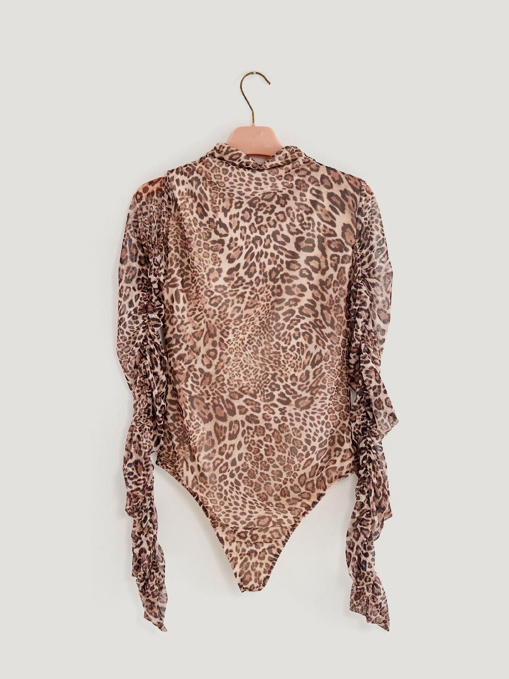 Vicolo Body con Arriccio Animalier Cammello Spedizione Gratuita