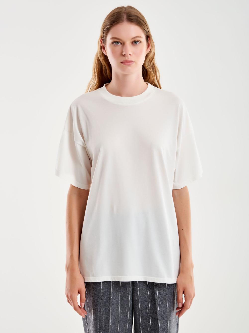 Vicolo T-Shirt Basic Over Bianco Qualità Garantita