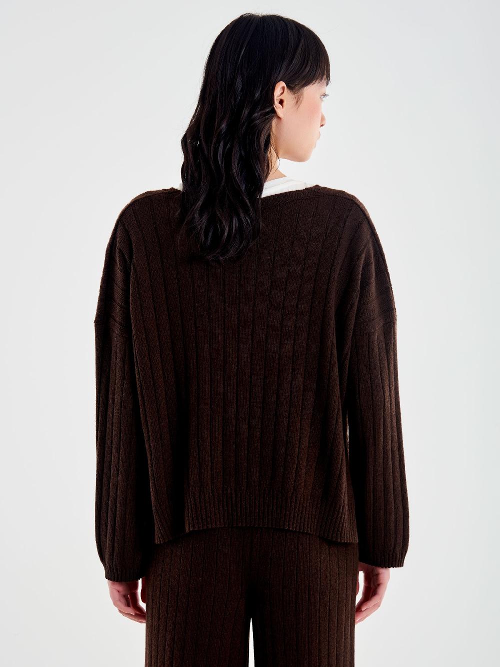 Vicolo Pull con Spacchi Maglia a Coste Moro Shopping Online
