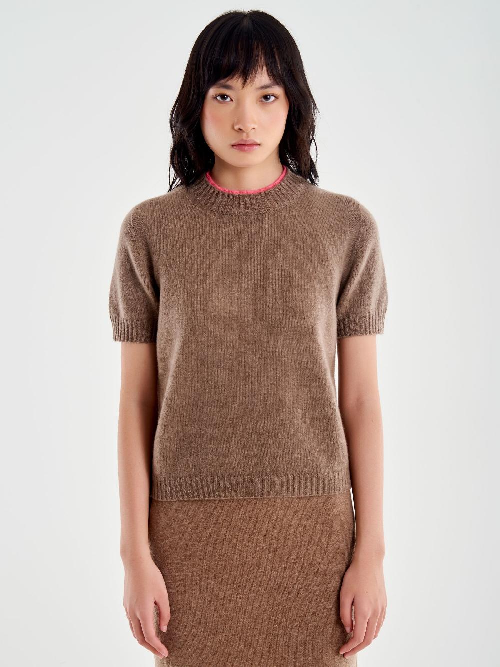 Vicolo Pull Bicolor Misto Cashmere Marrone Novità