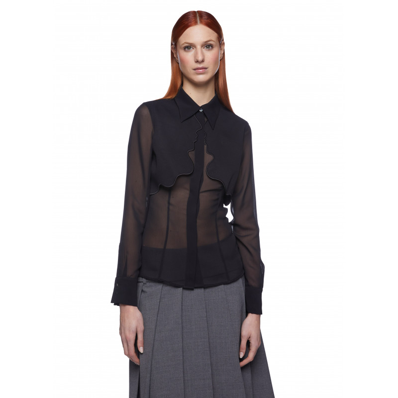 Vivetta CAMICIA CON RICAMO PROFILI GEORGETTE Vendite Flash