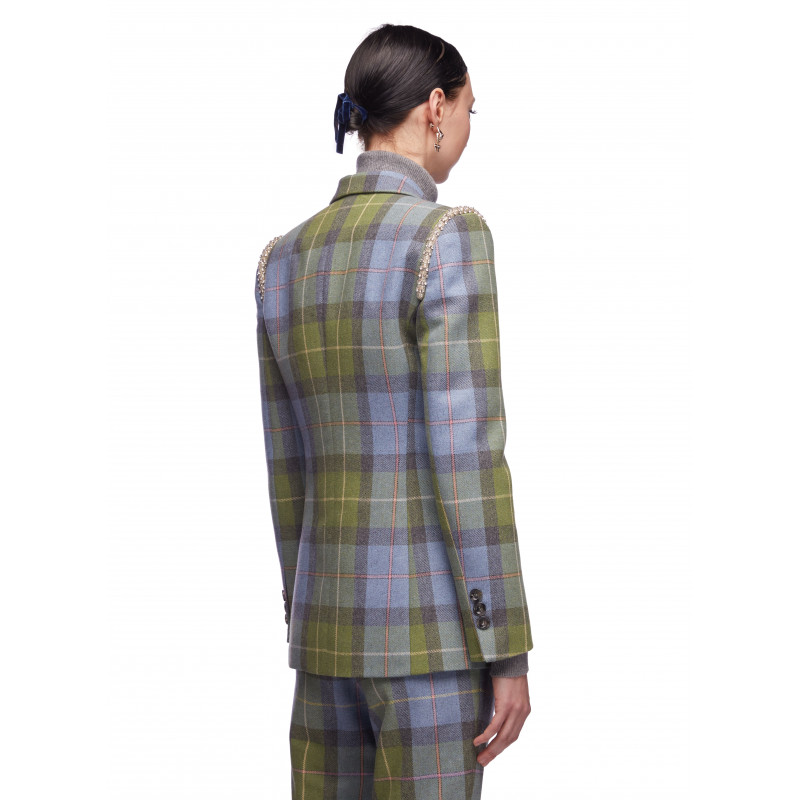 Vivetta BLAZER TARTAN CON RICAMI GIOIELLO In Saldo