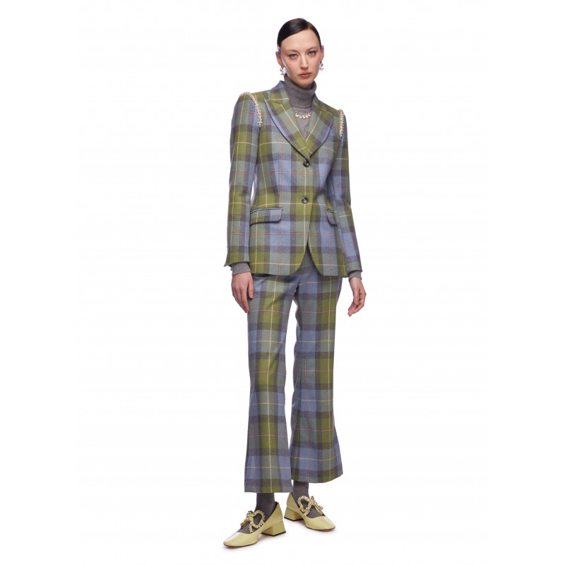Vivetta BLAZER TARTAN CON RICAMI GIOIELLO In Saldo