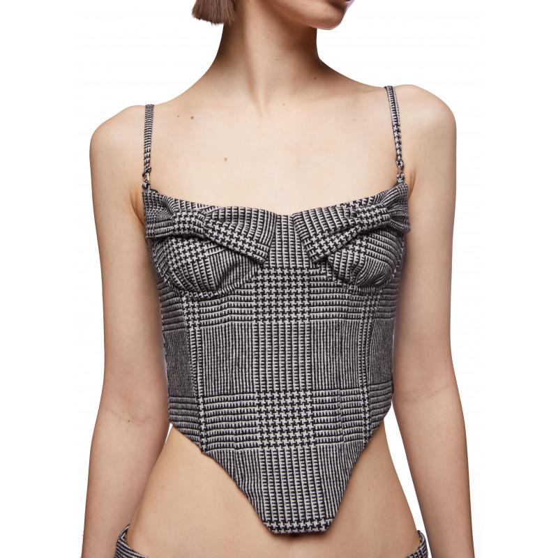 Vivetta TOP BUSTIER PIED-DE-POULE Saldi Di Fabbrica