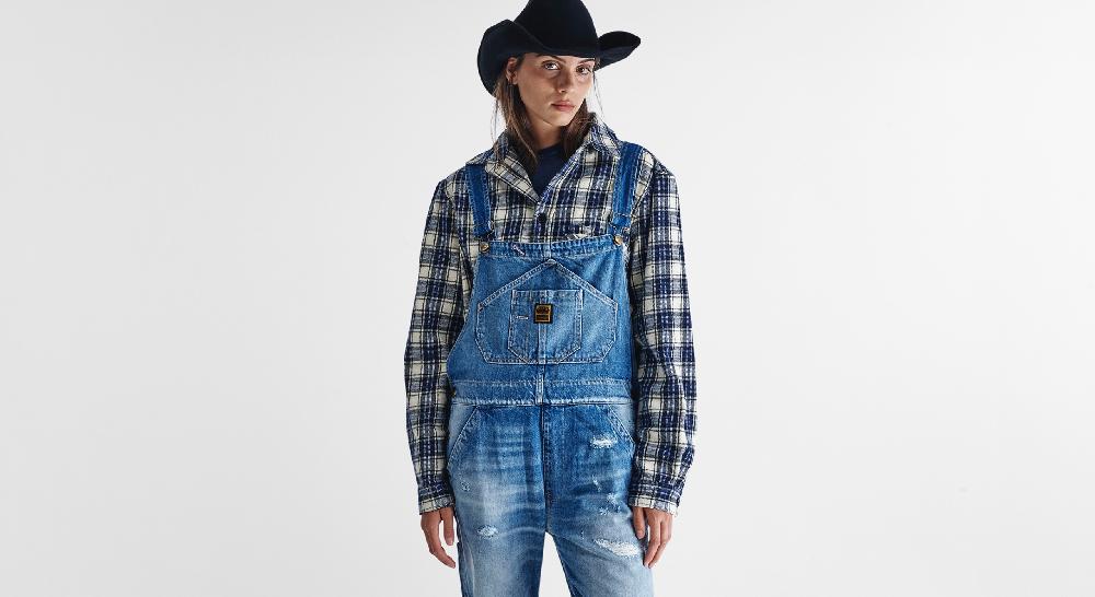 Washington Dee Cee Distressed Blue Overalls Convenienza