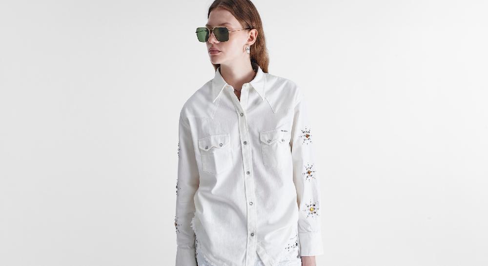 Washington Dee Cee White Denim Elvis Shirt Novità