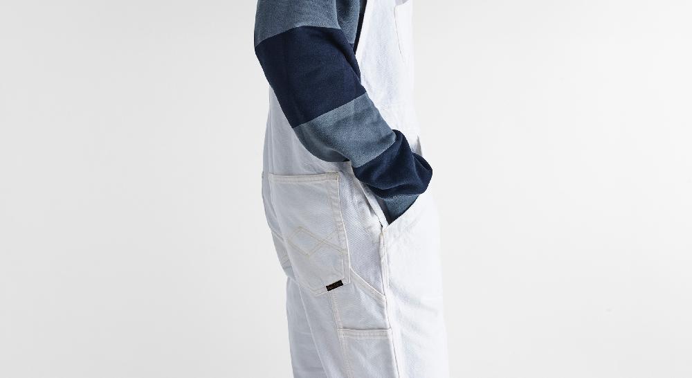 Washington Dee Cee White Denim Overalls Vendita Economica