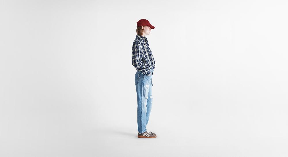 Washington Dee Cee Distressed Light Blue Ranch Denim Vendite Flash