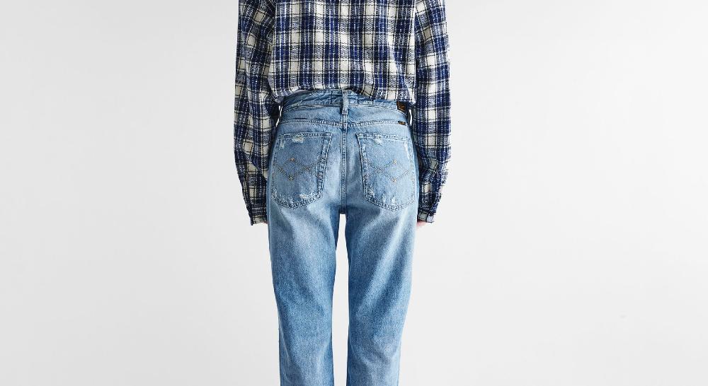 Washington Dee Cee Distressed Light Blue Ranch Denim Vendite Flash