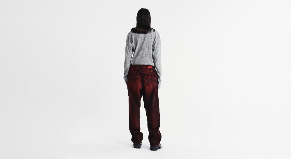 Washington Dee Cee RED SPRAY DENIM PANTS Vendita Economica