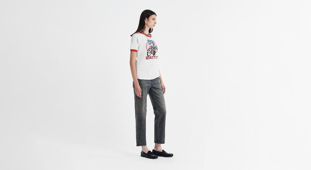 Washington Dee Cee RED RIBBED T-SHIRT Vendite Flash