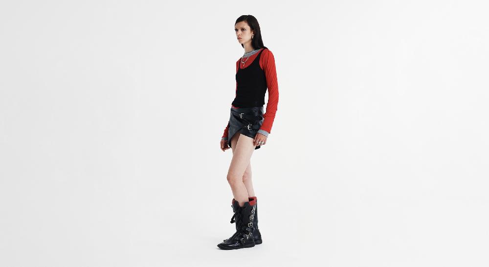 Washington Dee Cee LEATHER MINI SKIRT In Saldo