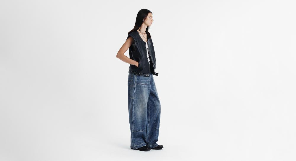 Washington Dee Cee LEATHER VEST Nuova