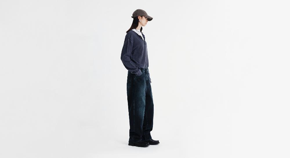 Washington Dee Cee STONE BLACK DENIM PANTS Nuovo