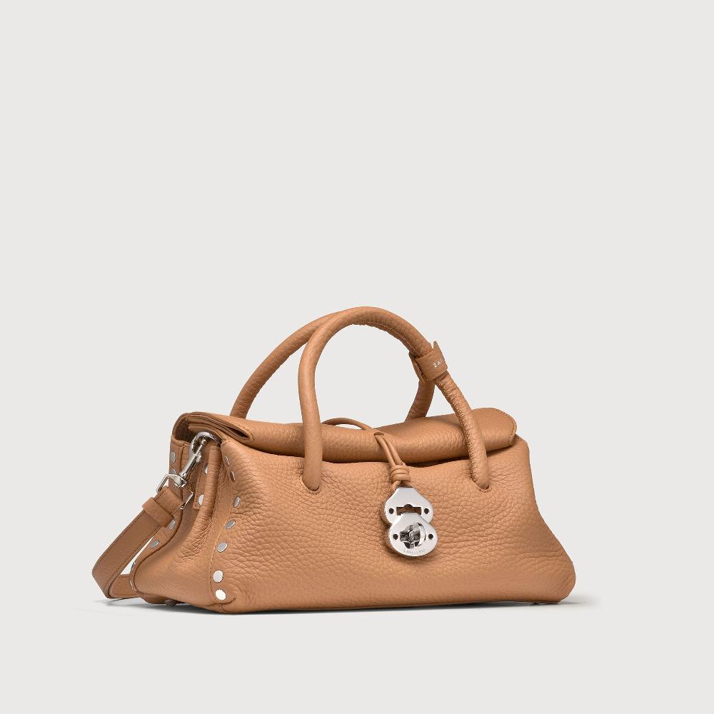 Zanellato BORSA DOTTA® SMALL IN PELLE MARTELLATA BROWN AMARETTO | Zanellato Shopping Online