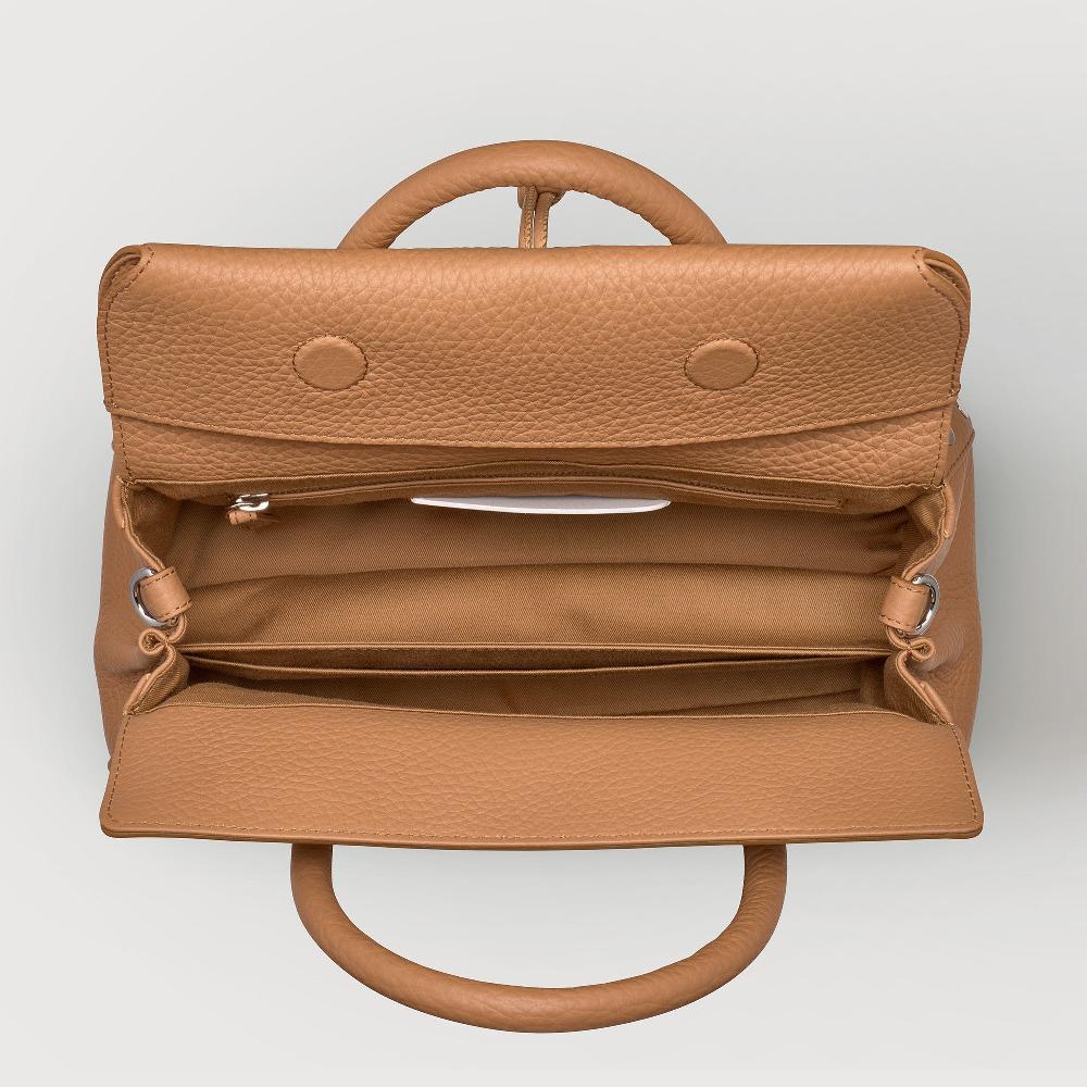 Zanellato BORSA DOTTA® SMALL IN PELLE MARTELLATA BROWN AMARETTO | Zanellato Shopping Online