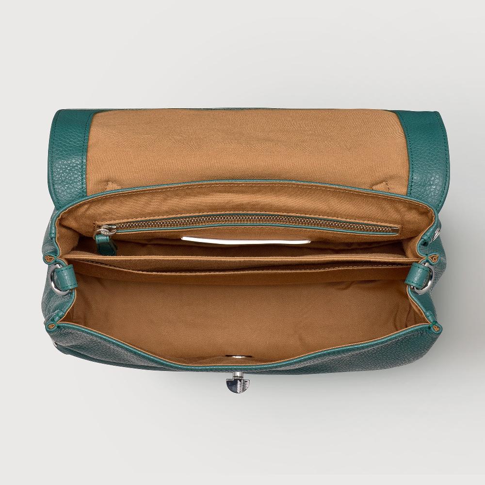 Zanellato BORSA POSTINA® SMALL IN PELLE MARTELLATA GREEN ACCA | Zanellato Prezzo Ridotto