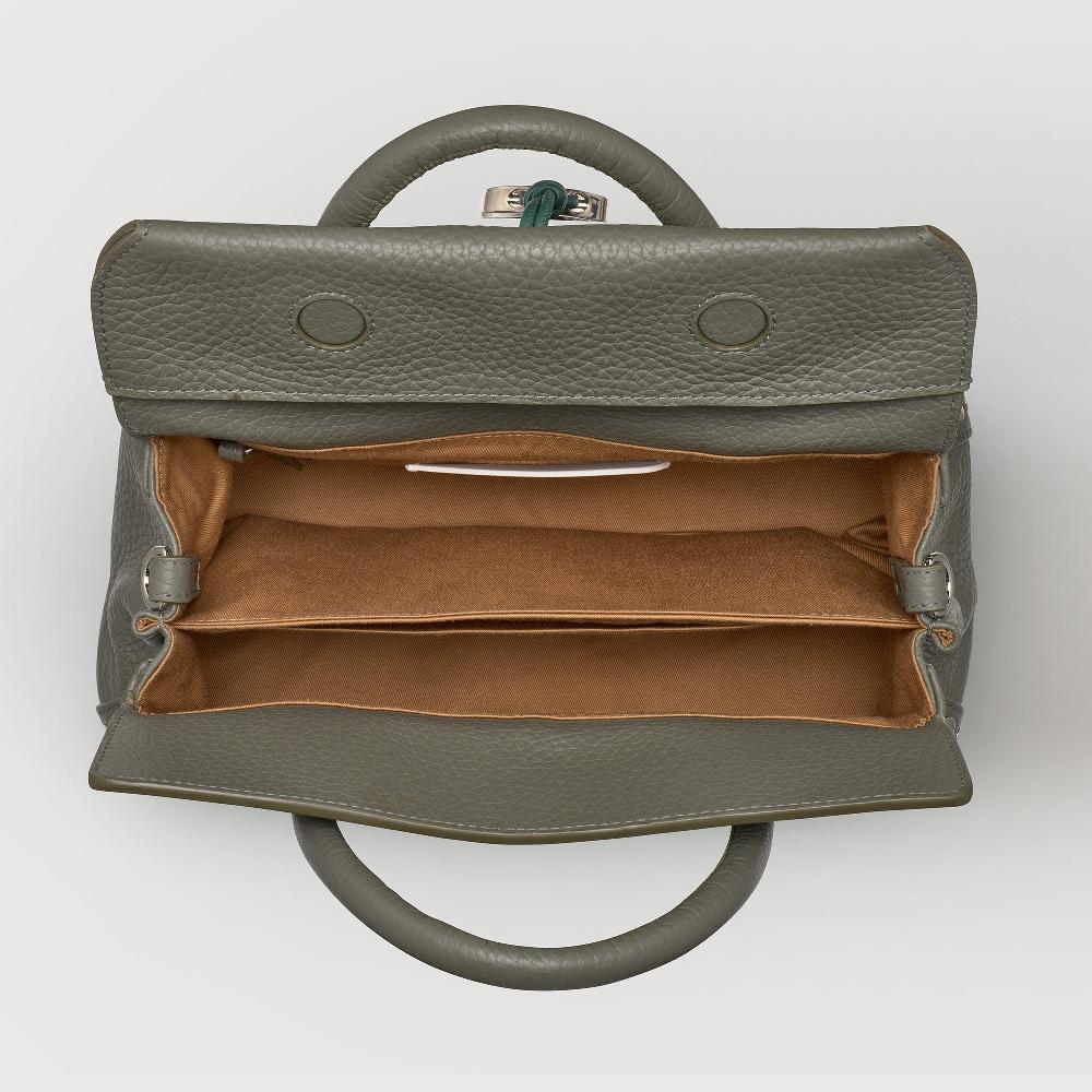 Zanellato BORSA DOTTA® SMALL IN PELLE MARTELLATA GREEN LICHENE | Zanellato Convenienza