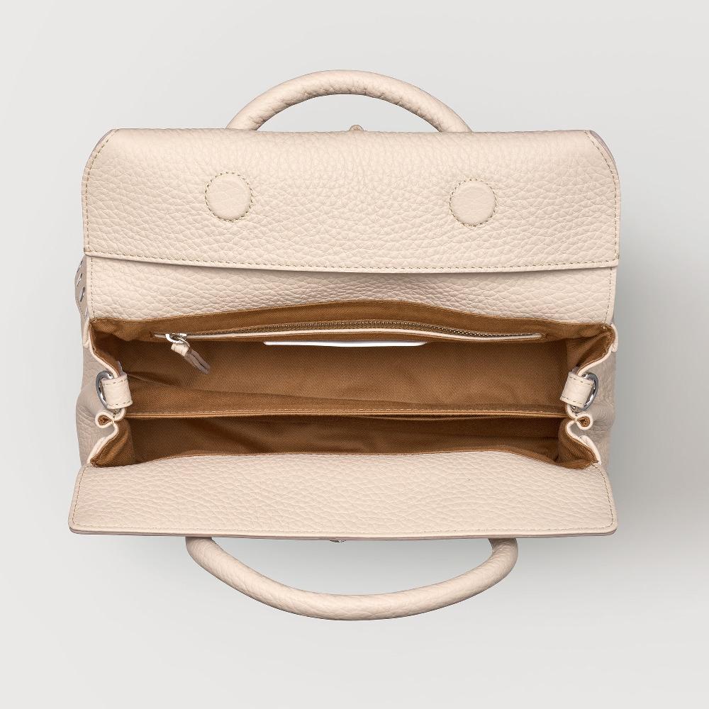 Zanellato BORSA DOTTA® SMALL IN PELLE MARTELLATA WHITE ALABASTRO | Zanellato Novità