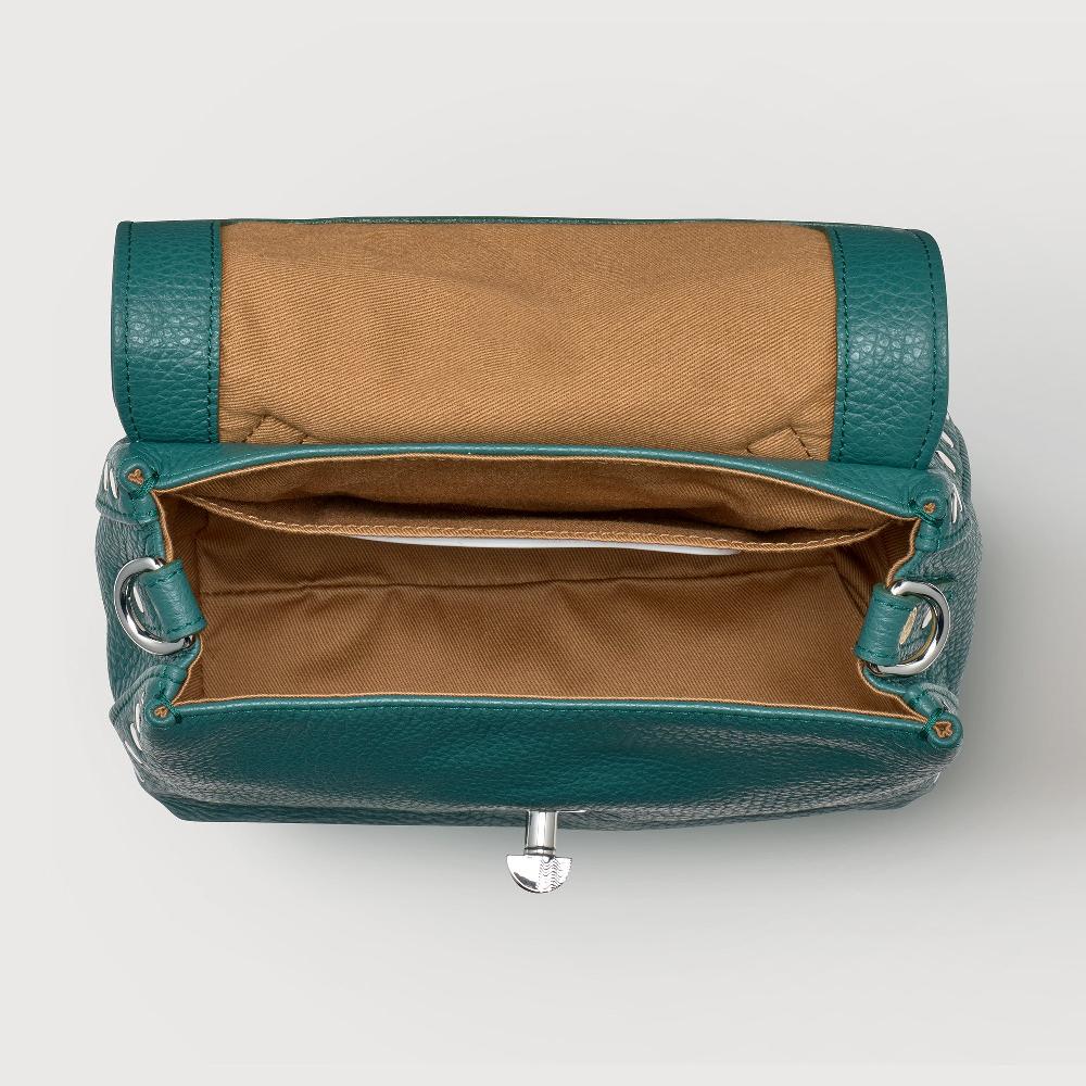 Zanellato BORSA POSTINA® BABY IN PELLE MARTELLATA GREEN ACCA | Zanellato Presa