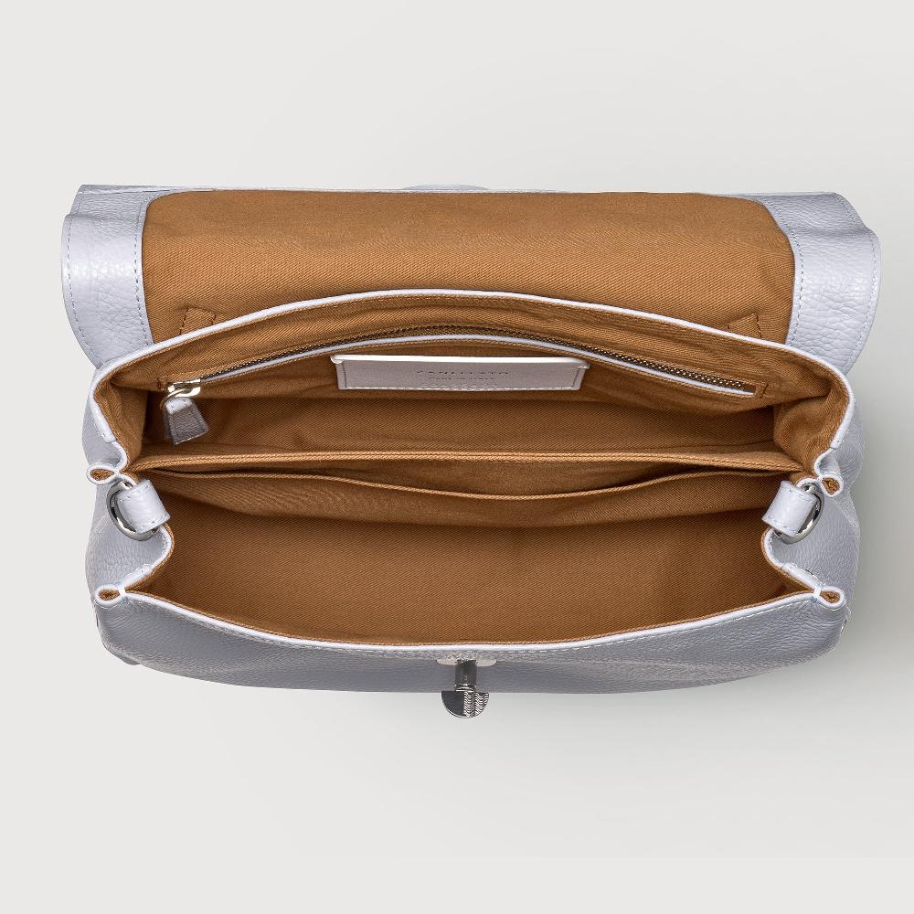 Zanellato BORSA POSTINA® SMALL IN PELLE MARTELLATA GREY CLOUD | Zanellato In Vendita