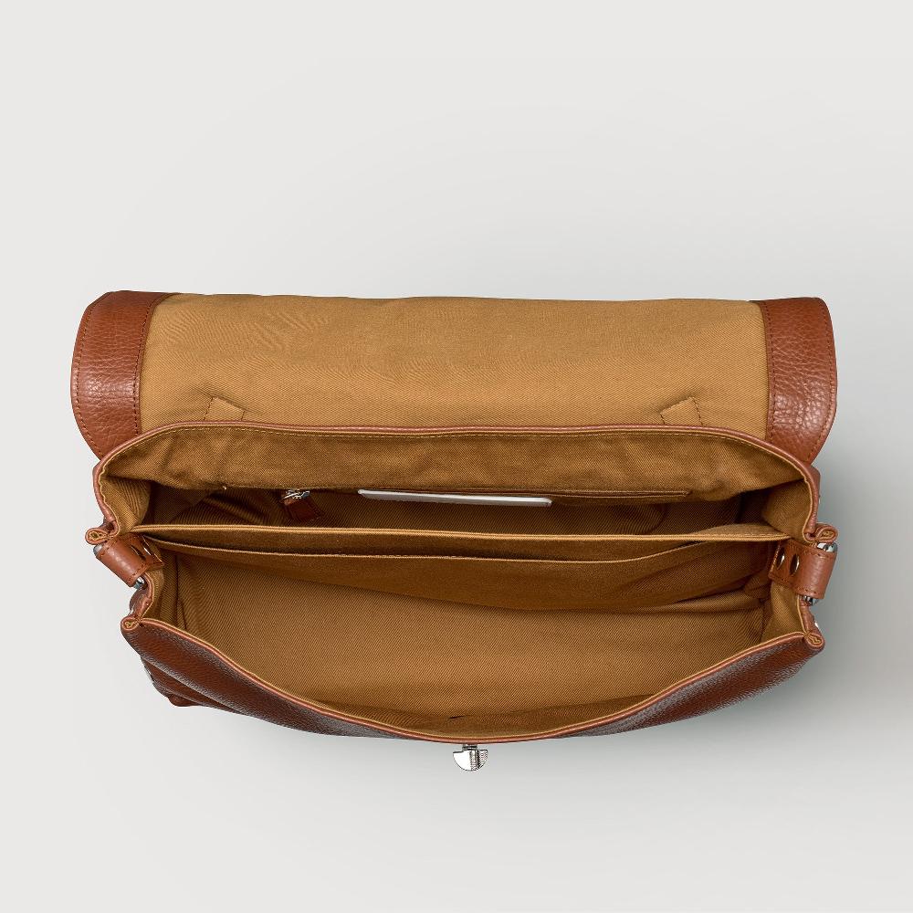 Zanellato BORSA POSTINA® MEDIUM IN PELLE MARTELLATA BROWN CANALETTO | Zanellato Saldi Di Fabbrica
