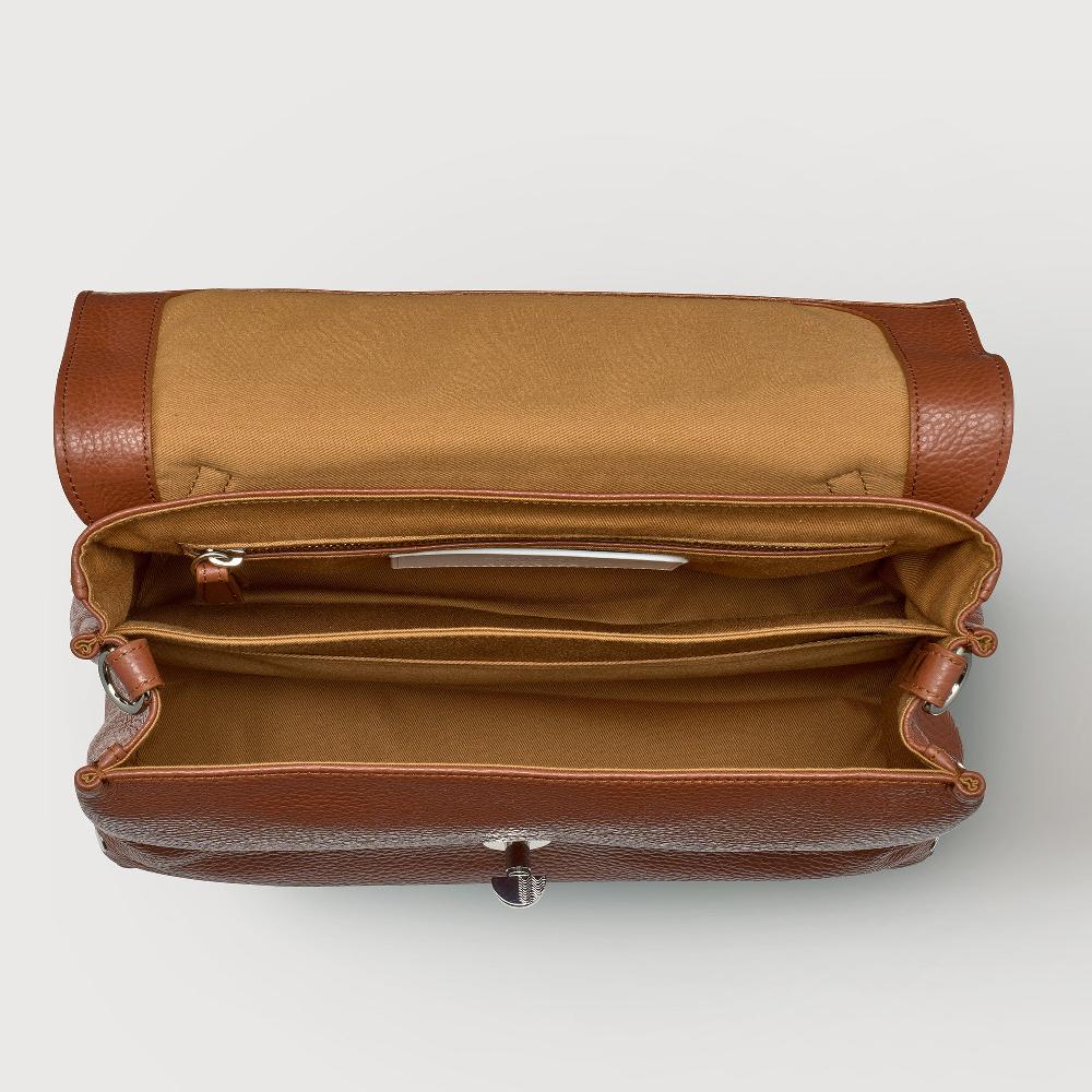 Zanellato BORSA POSTINA® SMALL IN PELLE MARTELLATA BROWN CANALETTO | Zanellato I Più Venduti