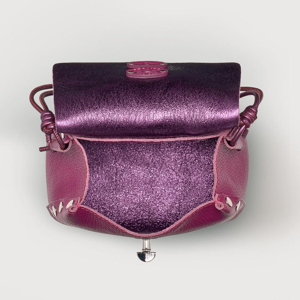 Zanellato BORSA POSTINA® SUPER BABY IN PELLE LAMINATA PURPLE BONARDA | Zanellato In Saldo