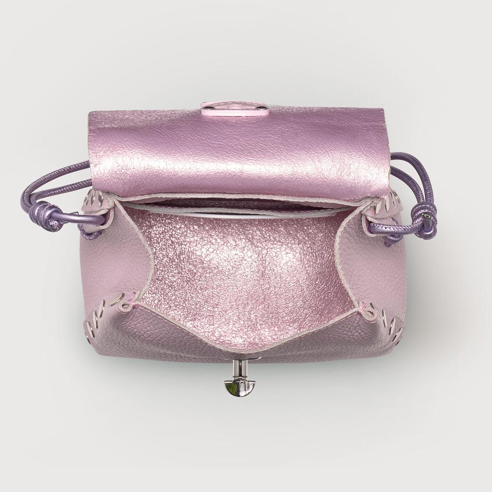 Zanellato BORSA POSTINA® SUPER BABY IN PELLE LAMINATA PURPLE GLICINE | Zanellato Nuova