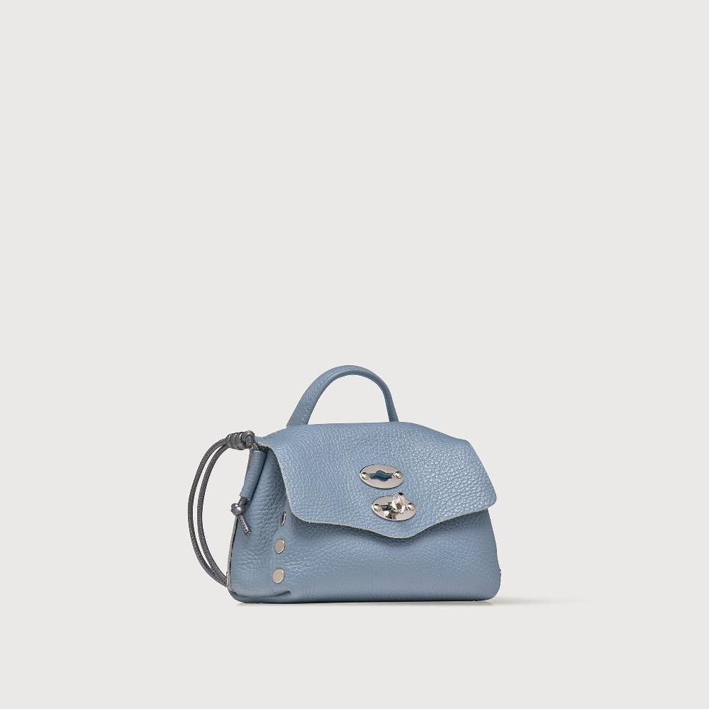 Zanellato BORSA POSTINA® SUPER BABY IN PELLE LAMINATA BLUE CARTA DA ZUCCHERO | Zanellato Moda