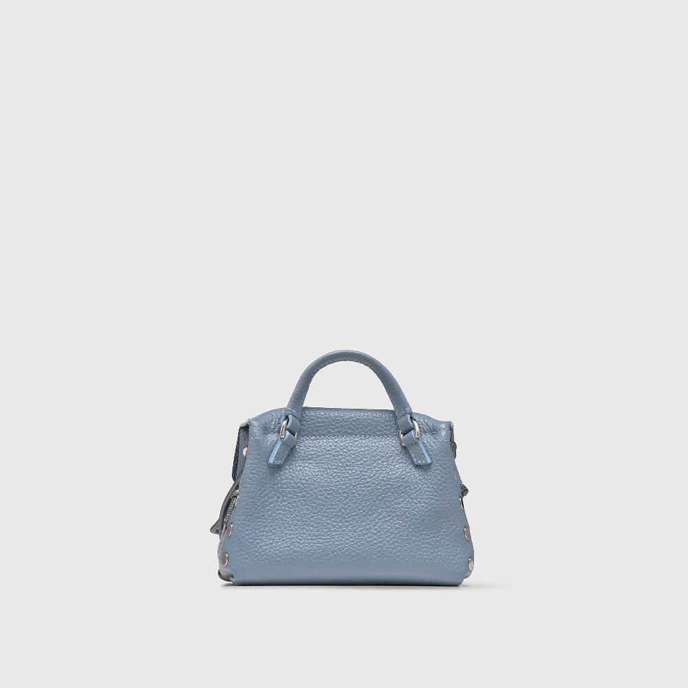 Zanellato BORSA POSTINA® SUPER BABY IN PELLE LAMINATA BLUE CARTA DA ZUCCHERO | Zanellato Moda