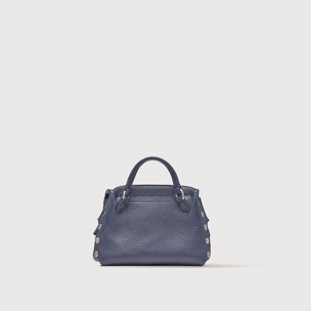 Zanellato BORSA POSTINA® SUPER BABY IN PELLE LAMINATA BLUE NAVY SAVOIA | Zanellato 2025