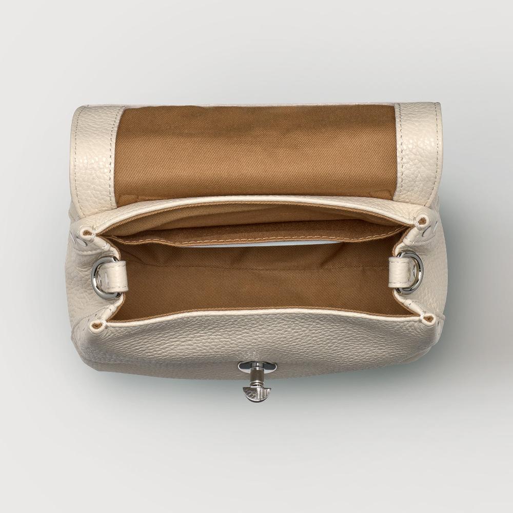 Zanellato BORSA POSTINA® BABY IN PELLE MARTELLATA WHITE BIANCONE | Zanellato Italy