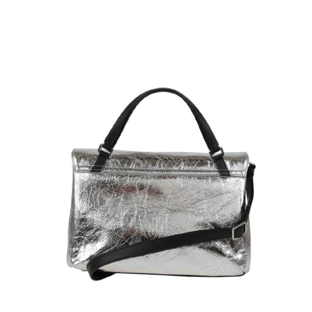 Zanellato BORSA POSTINA® SMALL IN PELLE LAMINATA GREY ARGENTO | Zanellato Prezzo Ridotto