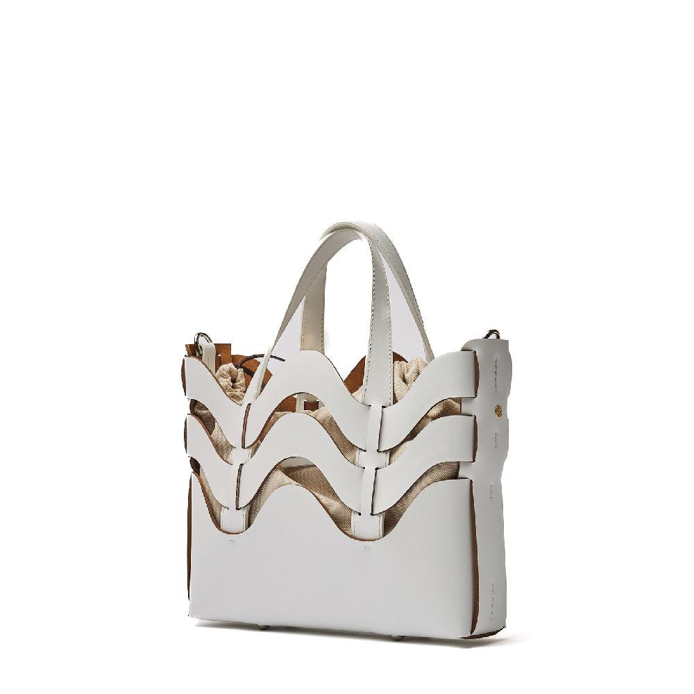 Zanellato BORSA DUNE SMALL IN PELLE RIGENERATA WHITE GESSO | Zanellato In vendita
