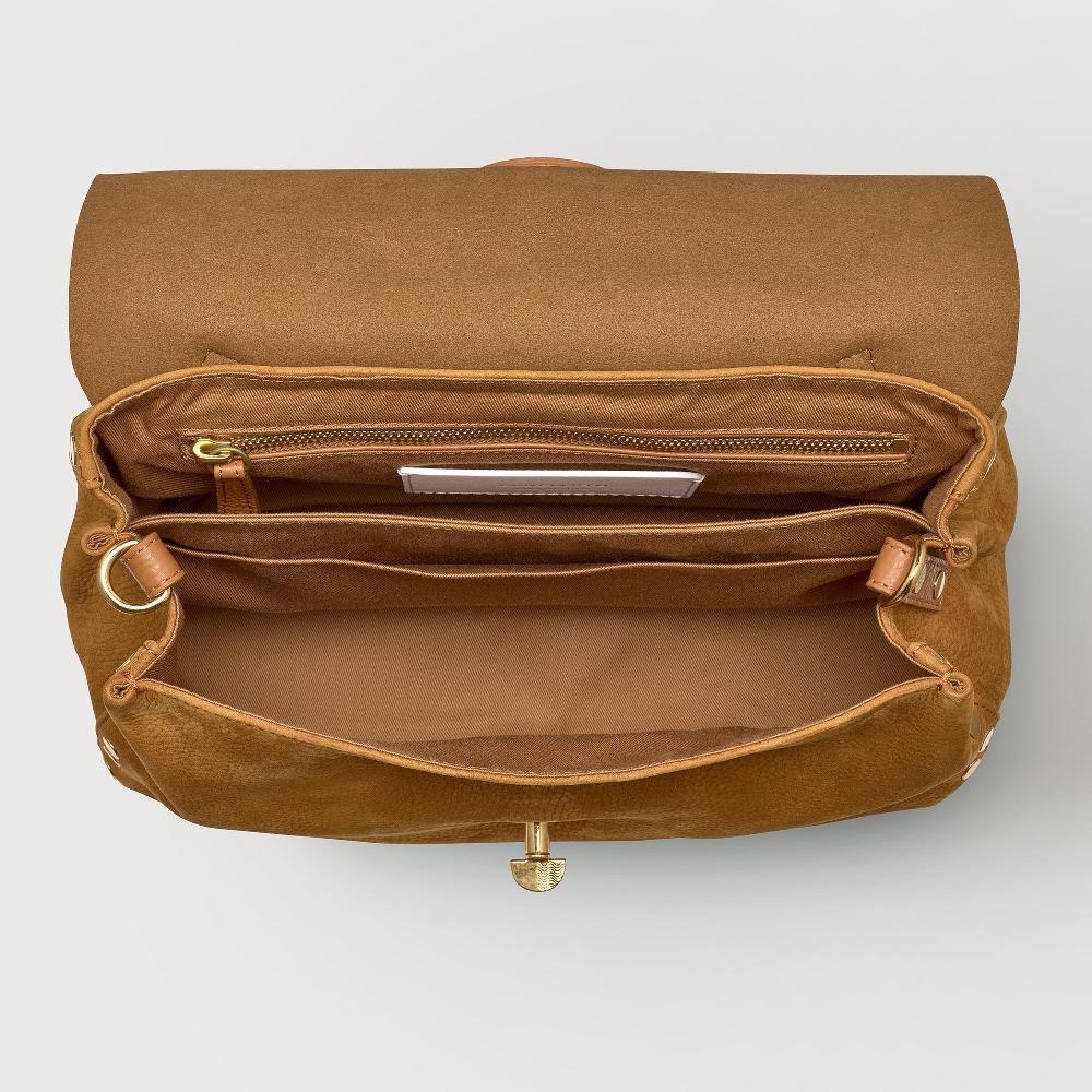 Zanellato BORSA POSTINA® SMALL IN PELLE NABUK BROWN BRANDY | Zanellato Nuovo