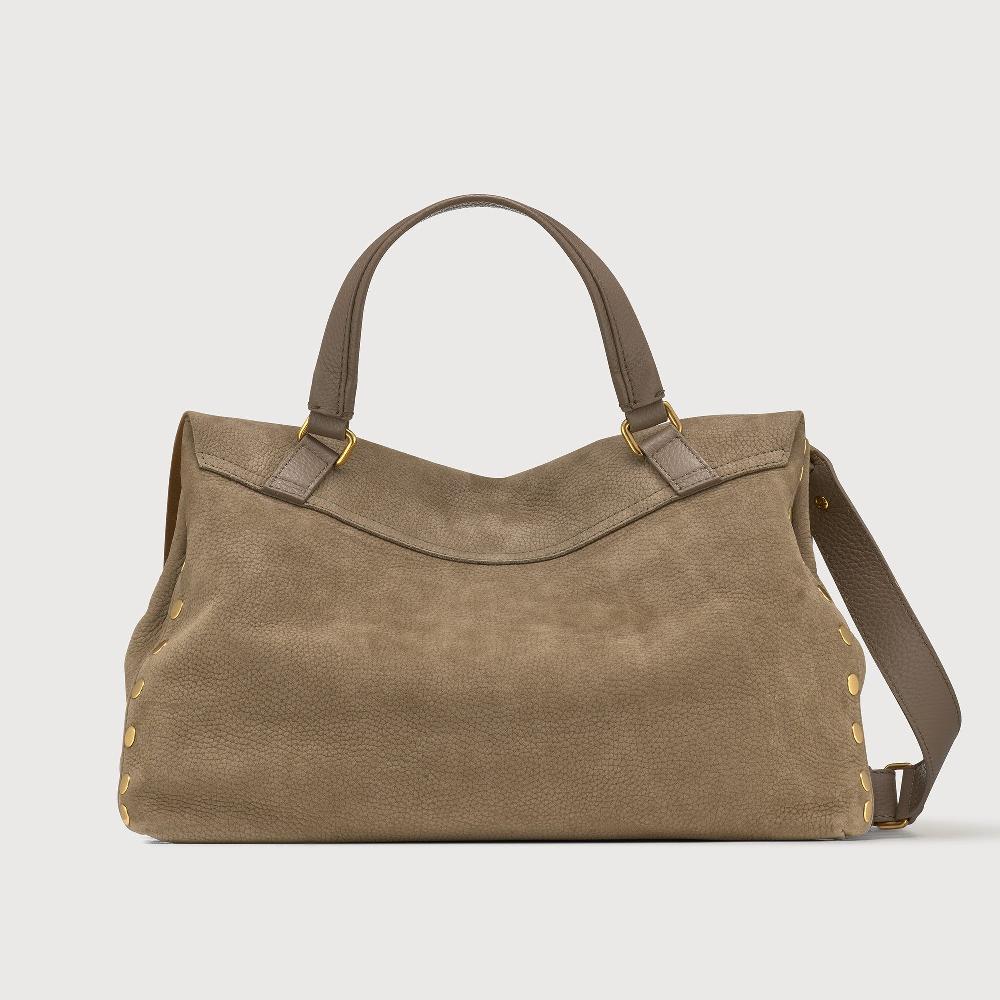 Zanellato BORSA POSTINA® MEDIUM IN PELLE NABUK GREY VOLTOLINA | Zanellato Vendita