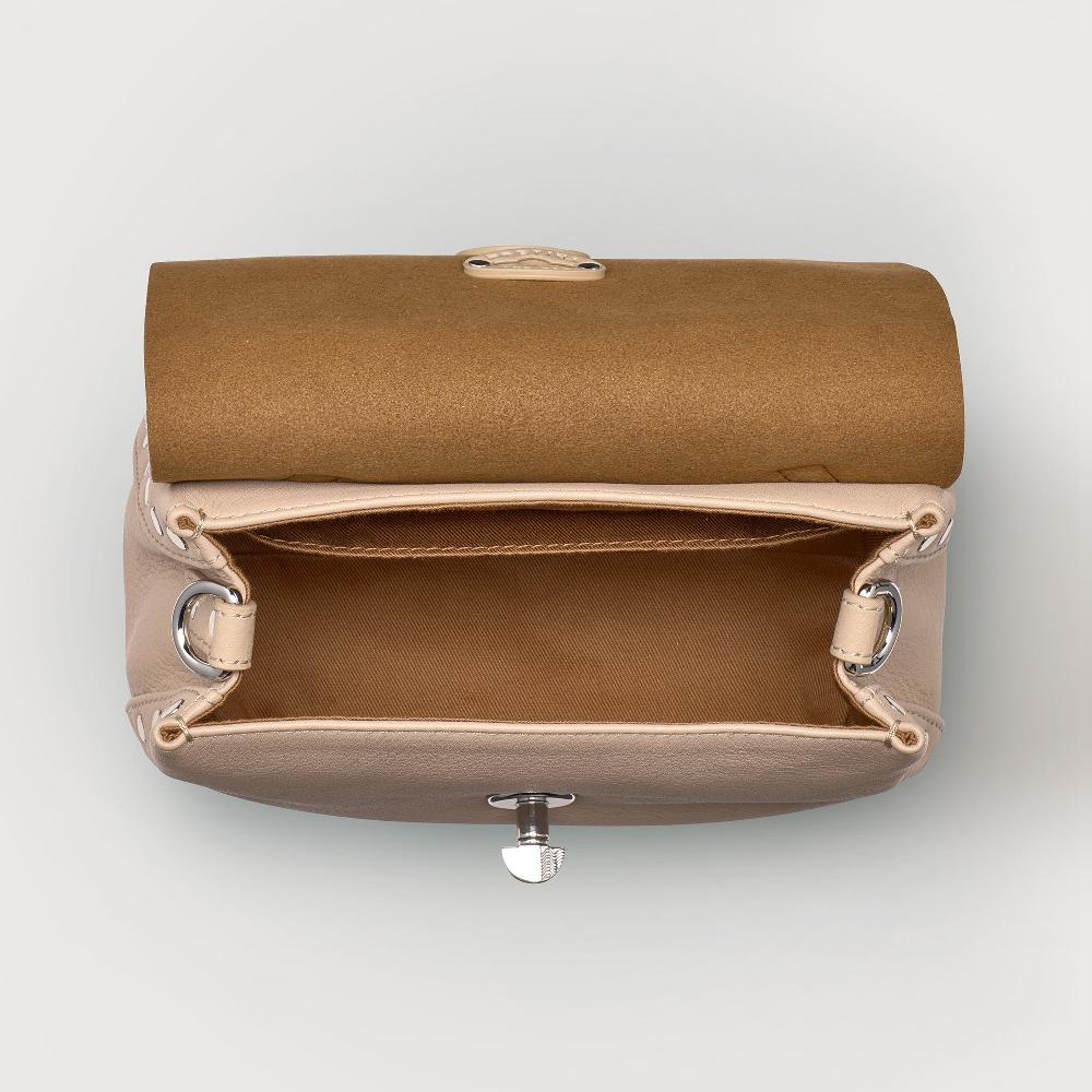 Zanellato BORSA POSTINA® BABY IN PELLE LISCIA BEIGE BLOOM | Zanellato Fino Al -60%