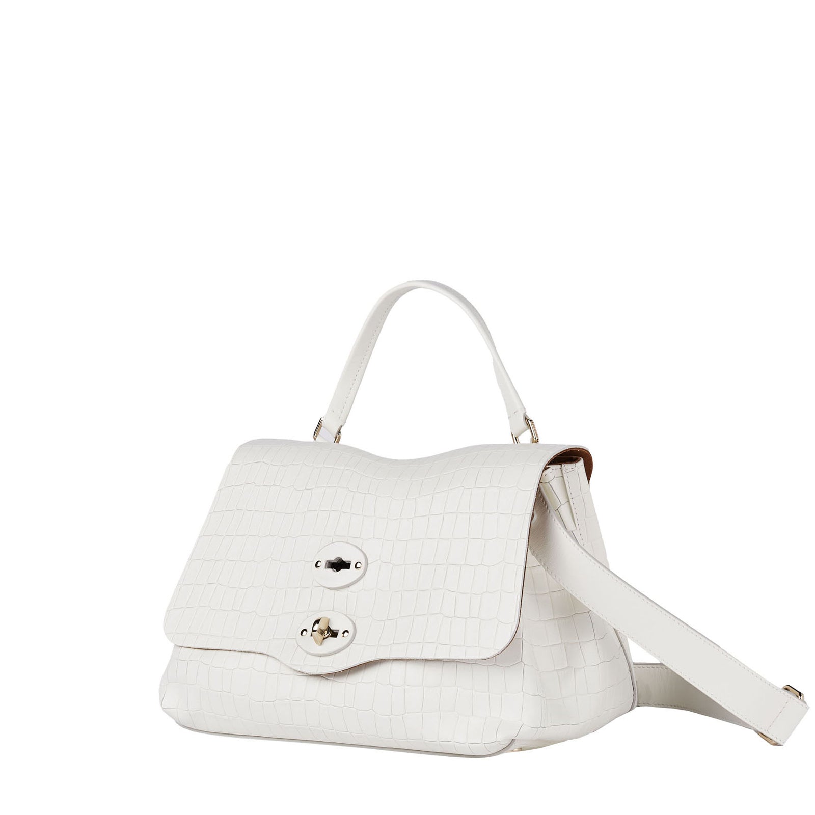Zanellato BORSA POSTINA® SMALL IN PELLE STAMPATA WHITE LINO 21 | Zanellato Novità