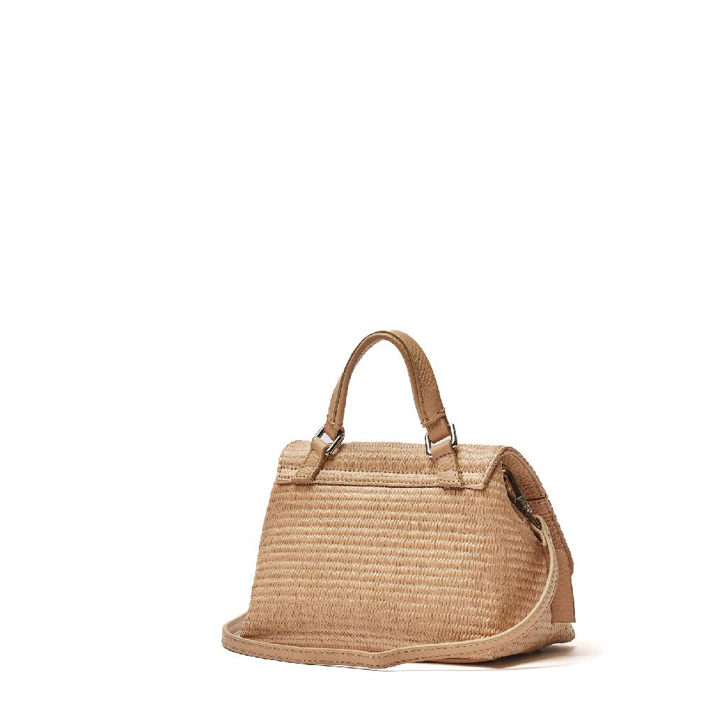Zanellato BORSA POSTINA® BABY IN TESSUTO PAGLIA BEIGE AGAR AGAR | Zanellato Negozio