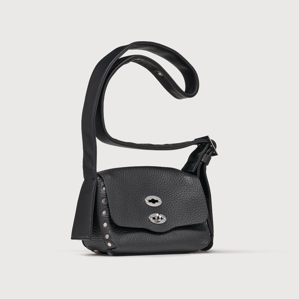Zanellato BORSA POSTINA® BABY IN PELLE MARTELLATA BLACK NERO | Zanellato Italy