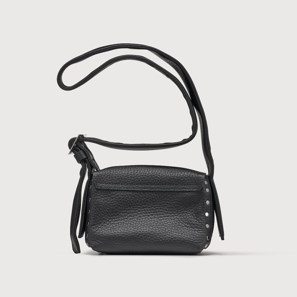 Zanellato BORSA POSTINA® BABY IN PELLE MARTELLATA BLACK NERO | Zanellato Italy